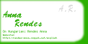 anna rendes business card